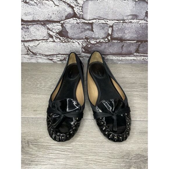 Kate Spade Black Patent Leather Slip On Bow Ballet Flats Shoes Women 6M US/36EU - Picture 14 of 16